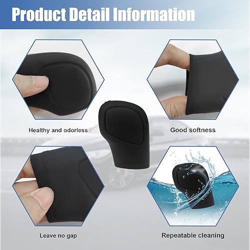 Miniatura 10 de Ziciner 2 fundas para pomos de palanca de cambios de automóvil, accesorios de silicona elástica para proteger el cambio automático, protector