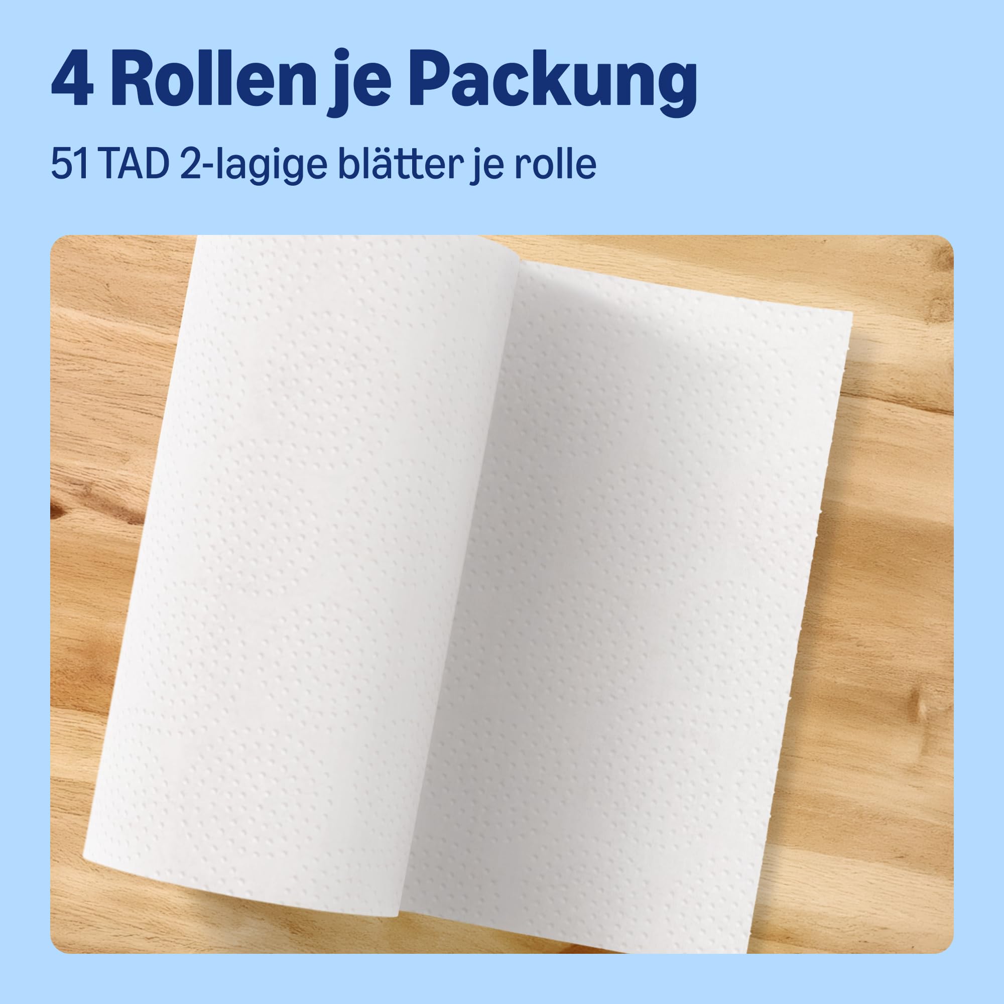 by Amazon Ultra-saugfähige TAD-Küchenrolle, 32 Rollen (8 Packungen à 4), 51 Blätter pro Rolle, FSC-zertifiziert (früher “Presto!”)
