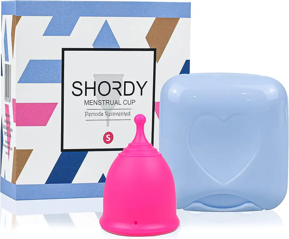 SHORDY Menstrual Cup, Single Pack (Small) with Box, Soft &amp; Flexible, Copa Menstrual Kit for Women | Up to 12 Hours of Comfort, Eco-Friendly &amp; Safer Alternative to Pads &amp; Tampons (Pink)