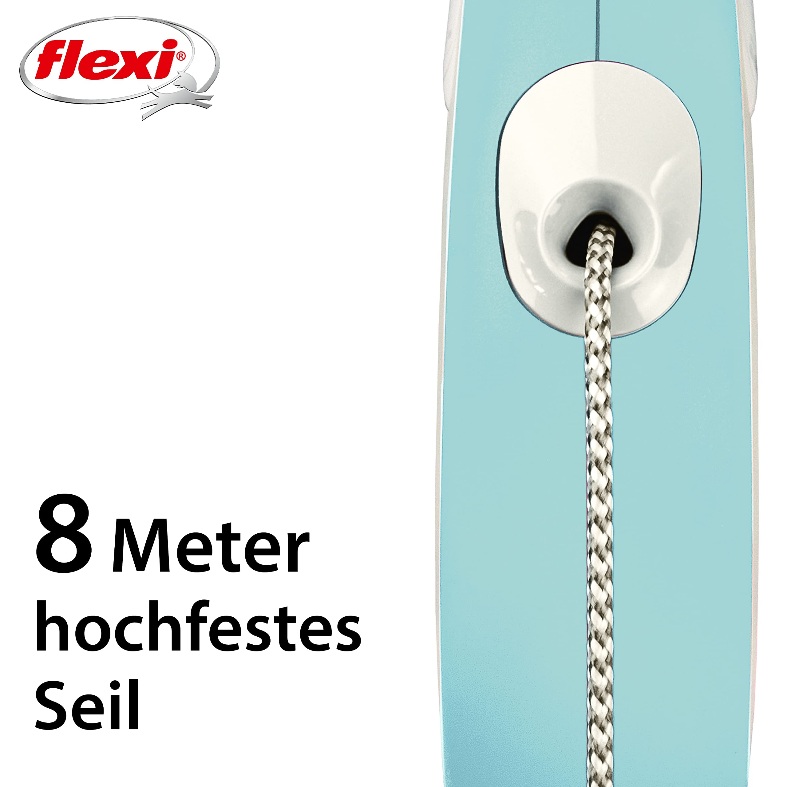 flexi Hundeleine, ausziehbar, mit weichem Griff, 3 m / 5 m / 8 m / 8 m / 8-20 kg, 4000498043110, blau, small
