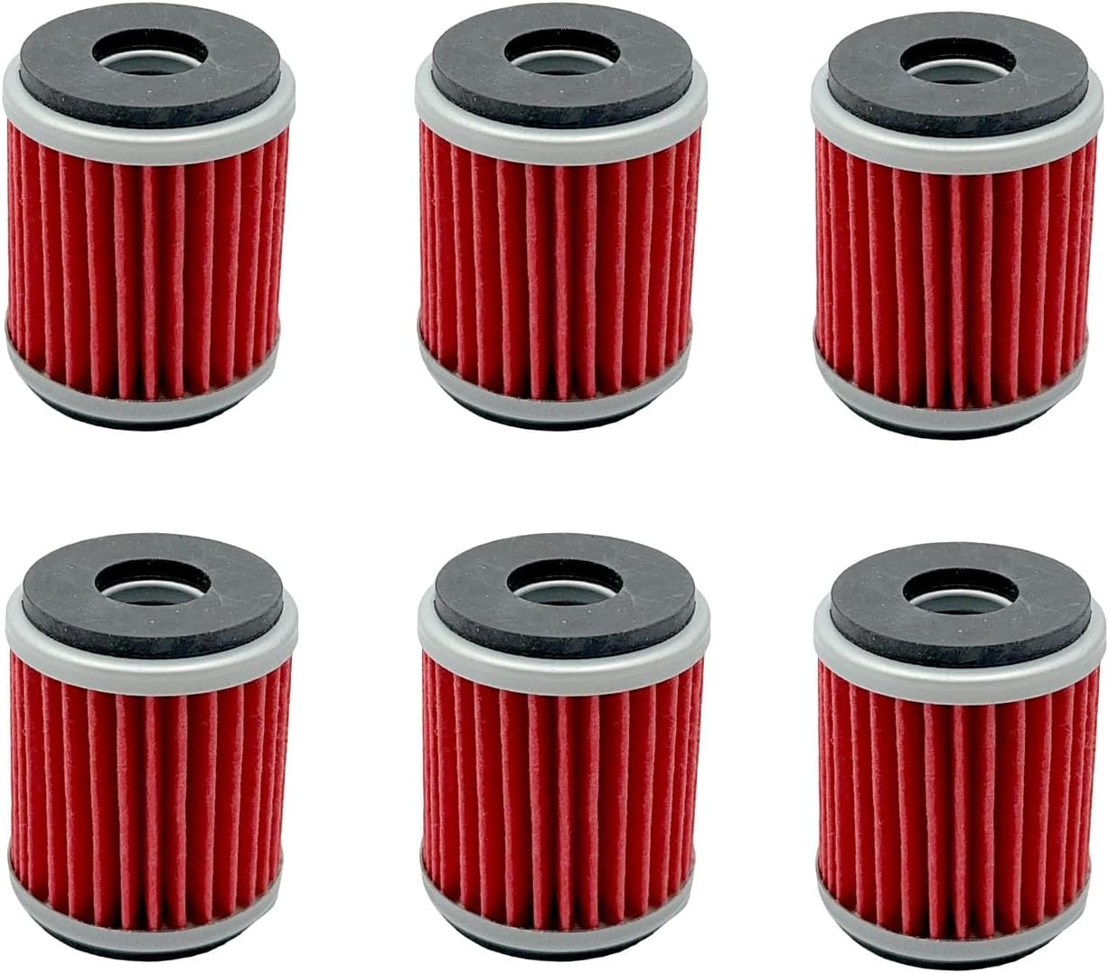 6 Pack Oil Filter Compatible with Yama-ha YFZ450 YFZ450R YFZ450W YFZ450X YZ250F YZ450F WR250F 2004-2017 Raptor 250 YFM250 2008-2013 Replace HF140