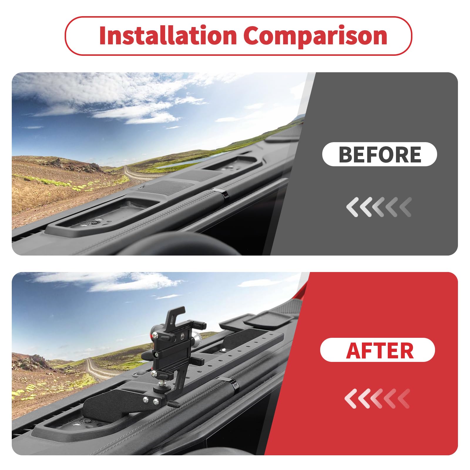 Linskip Dashboard Universal Smartphone Holder for 2024 2025+ Jeep Wrangler JL 4XE & Gladiator JT, 360° Adjustable Phone Holder, Interior Accessories(Black)