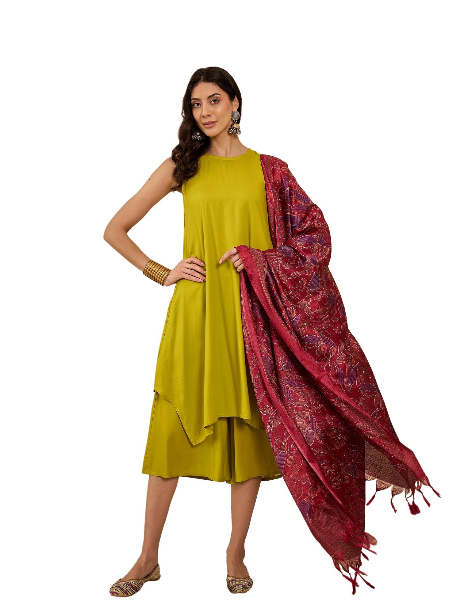 inweave Women Regular Kurta with Palazzos & With Dupatta-picture-12