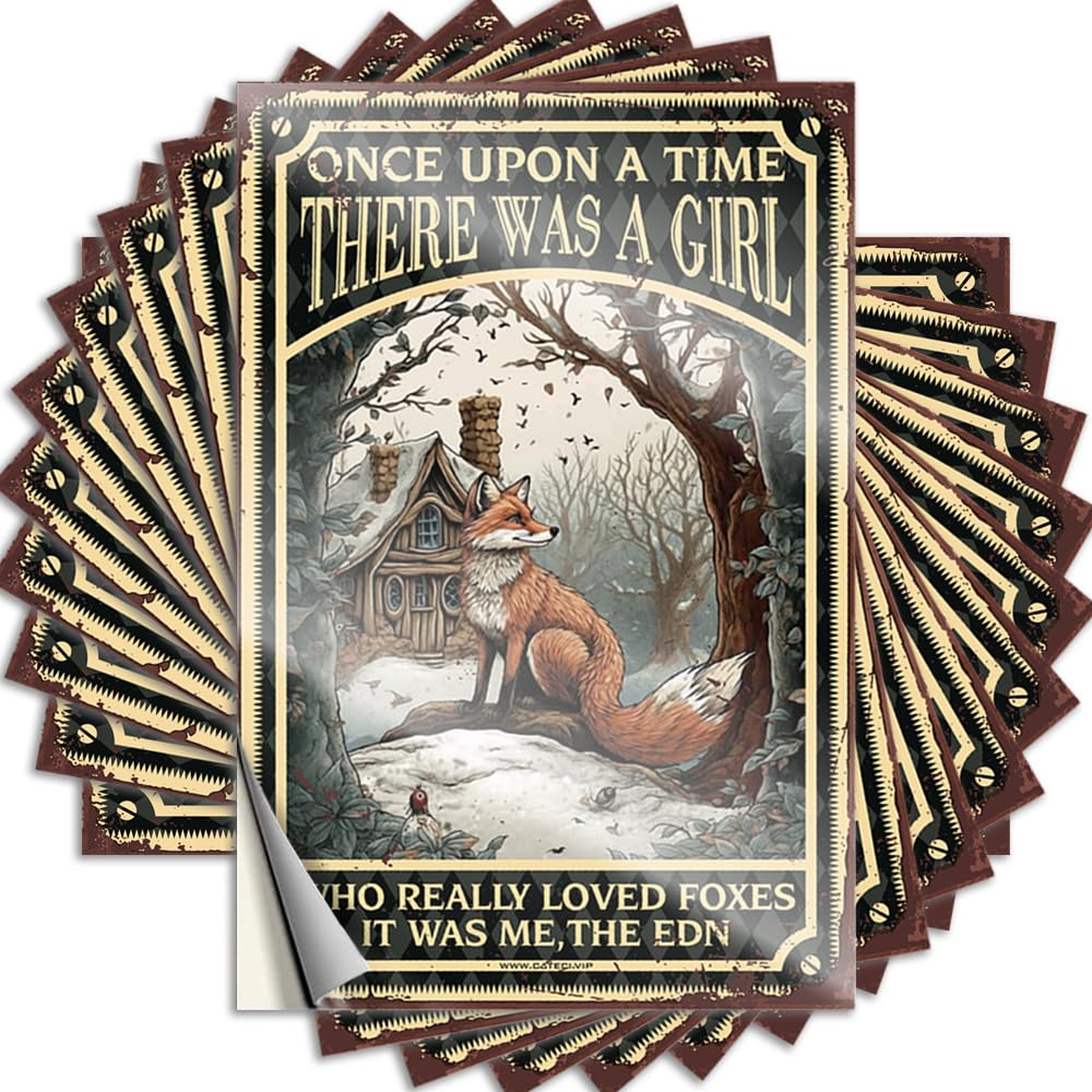Once Upon A Time There was A Girl Who Really Loved Foxes Bar Stuff Aesthetic - Saying Cover Waterproof Decal(6X9CM)