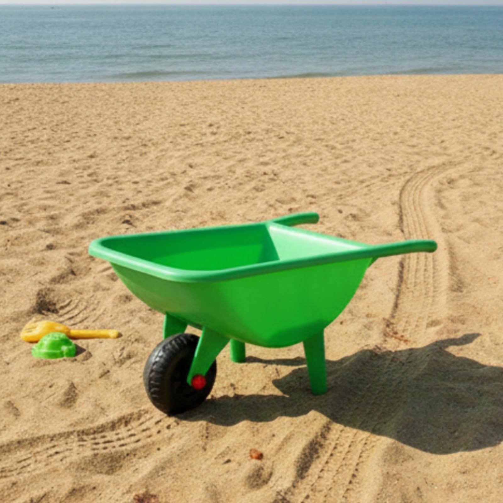 predolo Carriola Giocattolo da Giardino Carriola di Plastica Resistente Carretto a Spinta per Bambini, Spiaggia, Rosso