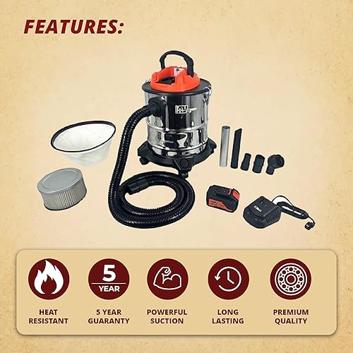 Miniatura 3 de Pellethead Vault Pro - Aspiradora inalámbrica para cenizas, recargable de 20 V, filtros HEPA duales, manguera de 7 pies, herramientas de cepillo