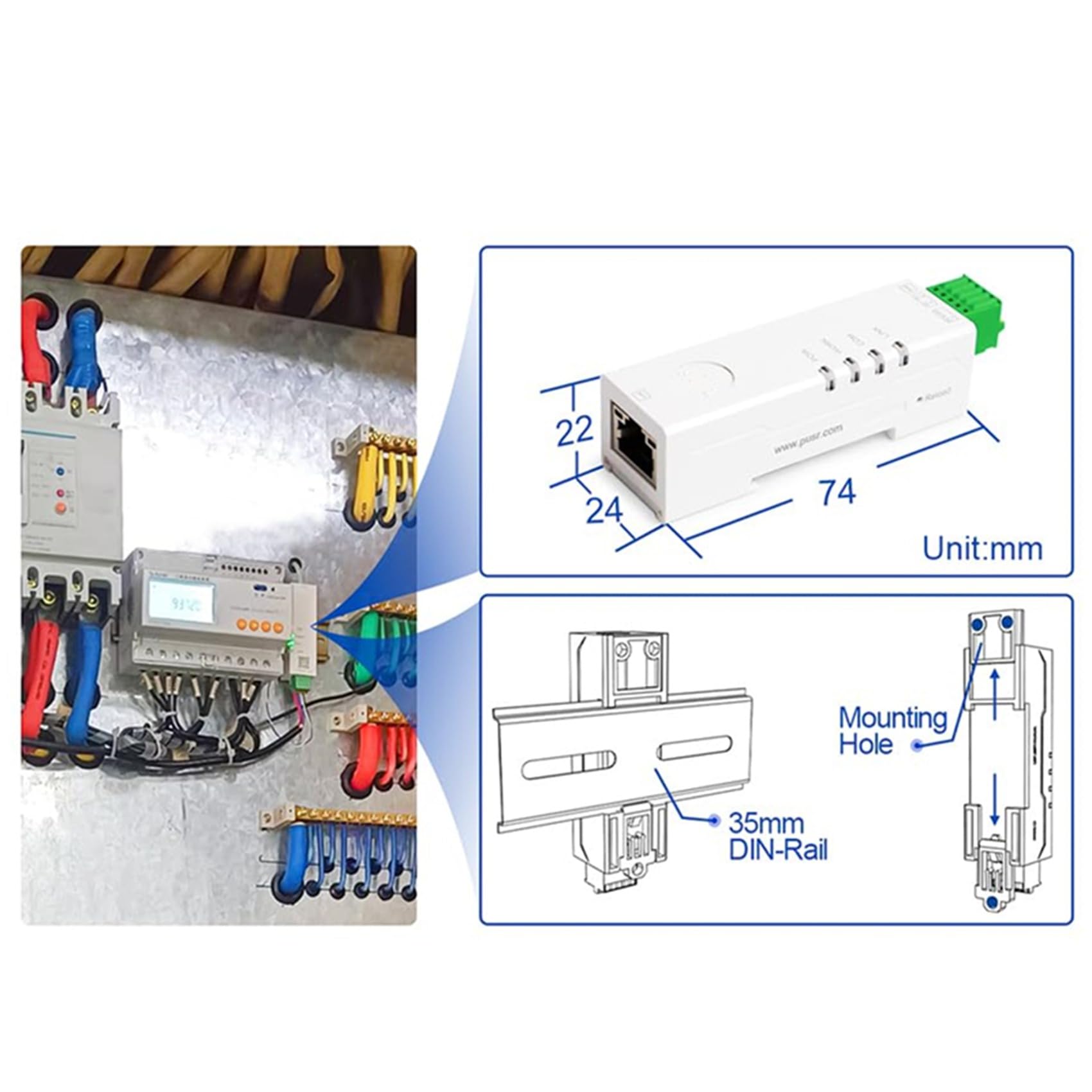 10X RS485-zu-Ethernet-Konverter, Winziger Serieller Server -DR134, Unterstützt UDP/HTTP/DHCP/DNSP, Modbus RTU