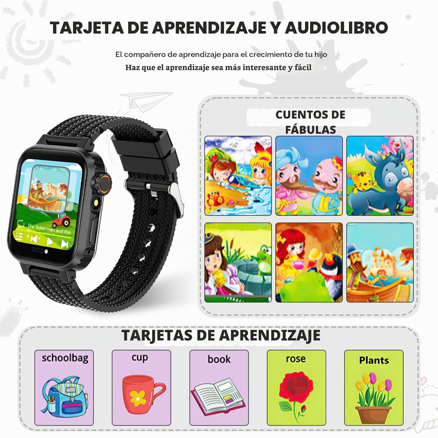 MiracDan Reloj Inteligente Niño con 32 Juegos, Smartwatch Niños con 1.69" HD Cámara Alarma Música Podómetro Linterna Despertador, Regalos Infantil Reloj Inteligente para niños de 3 a 12 años
