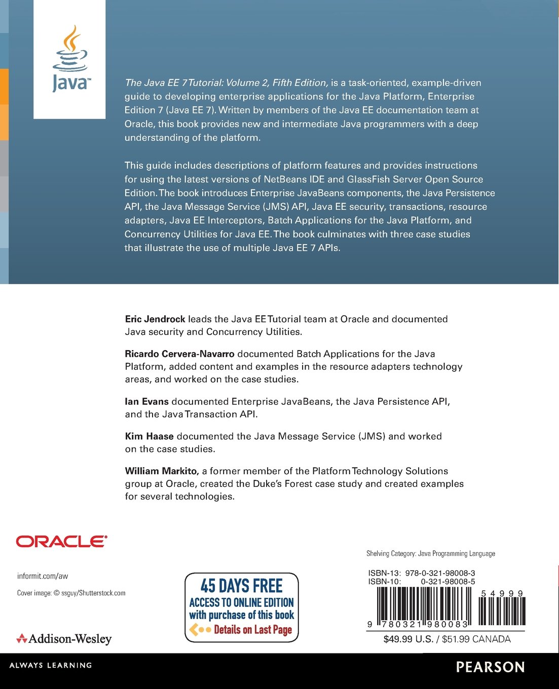 The Java EE 7 Tutorial: Volume 2 (5th Edition) (Java Series)
