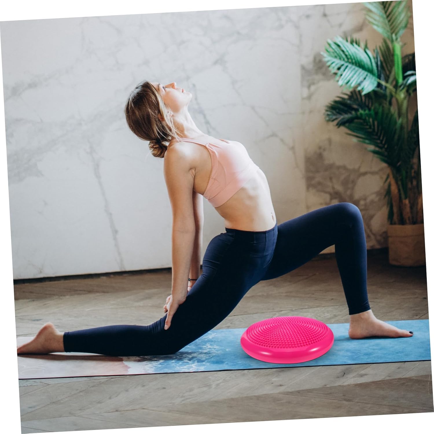 Comfortable Yoga Kneeling Pad Inflatable Balance Disc for Core Stability Portable Wobble Cushion for Home Office and Travel Use Massage Effect for
