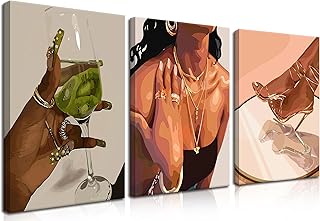 Black Woman Wall Art – African American Wall Decor Set of 3 – Black Girl...