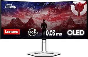 Lenovo Legion Pro 34wd-10 | 34 Inch WQHD Gaming Monitor | 3440×1440 | 240Hz | 0.03ms Response Time | OLED Panel | USB-C | HDMI | DisplayPort | AMD FreeSync Premium Pro | Integrated Speaker | Black