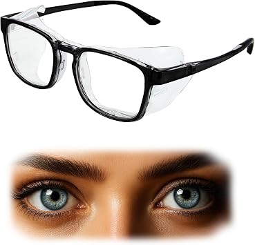 Hydrating Dry Eyes Glasses Kits with Extended Silicone Moisture Chambers, Eye Protection Safety Glasses for UV Blue Light Blocking, Anti-fog, Aviod Allergens, Dry Eyes Relief Unisex Black