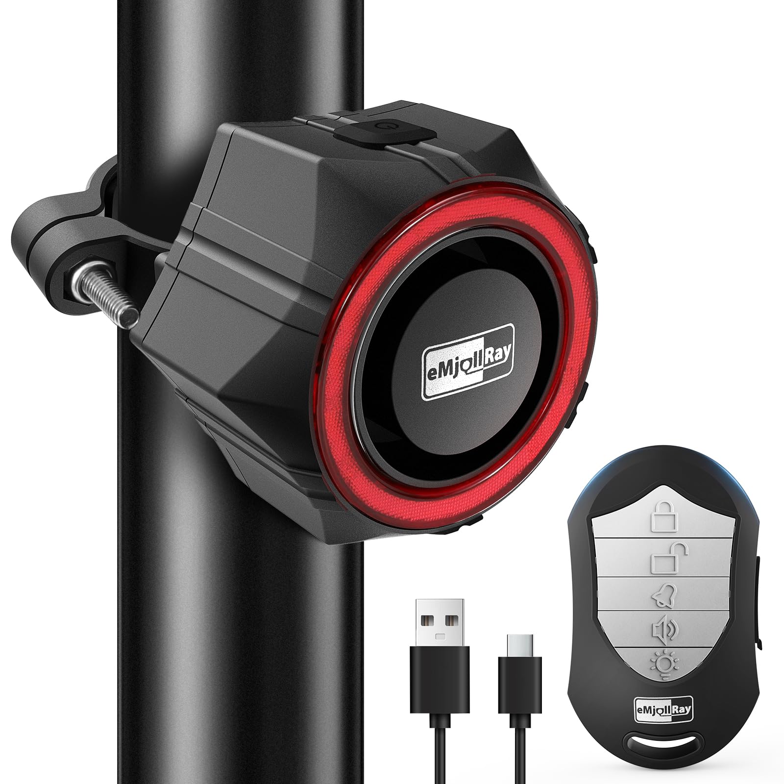 Allarme Bicicletta Antifurto con Telecomando Ricaricabile USB C 110dB Impermeabile Allarme Bici Senza Fili per Moto Scooter Porta Finestra