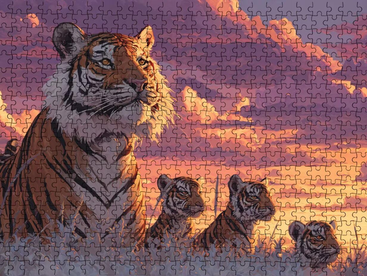 Clásicos Puzzle 3000 para Adultos, El Atardecer del Tigre LDYQS7-347