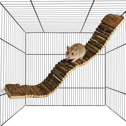 Hamiledyi Hamster Suspension Bridge Rat Long Bendy Bridge Wooden Climbing