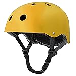 Tourdarson Skateboard Helmet Impact Resistance Ventilation for Youth & Adults (Yellow,Large)