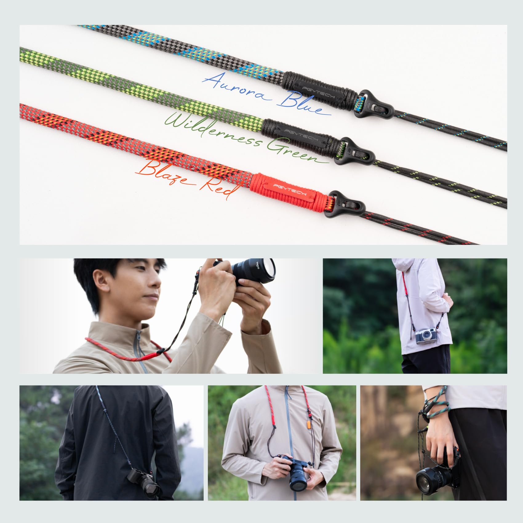PGYTECH Kameragurt Slim Verstellbarer Schnellverschluss-Schultergurt 820-1360mm Leichter Haltegurt für System/Kompakt/Instax/Digitalkameras, Outdoor Stil