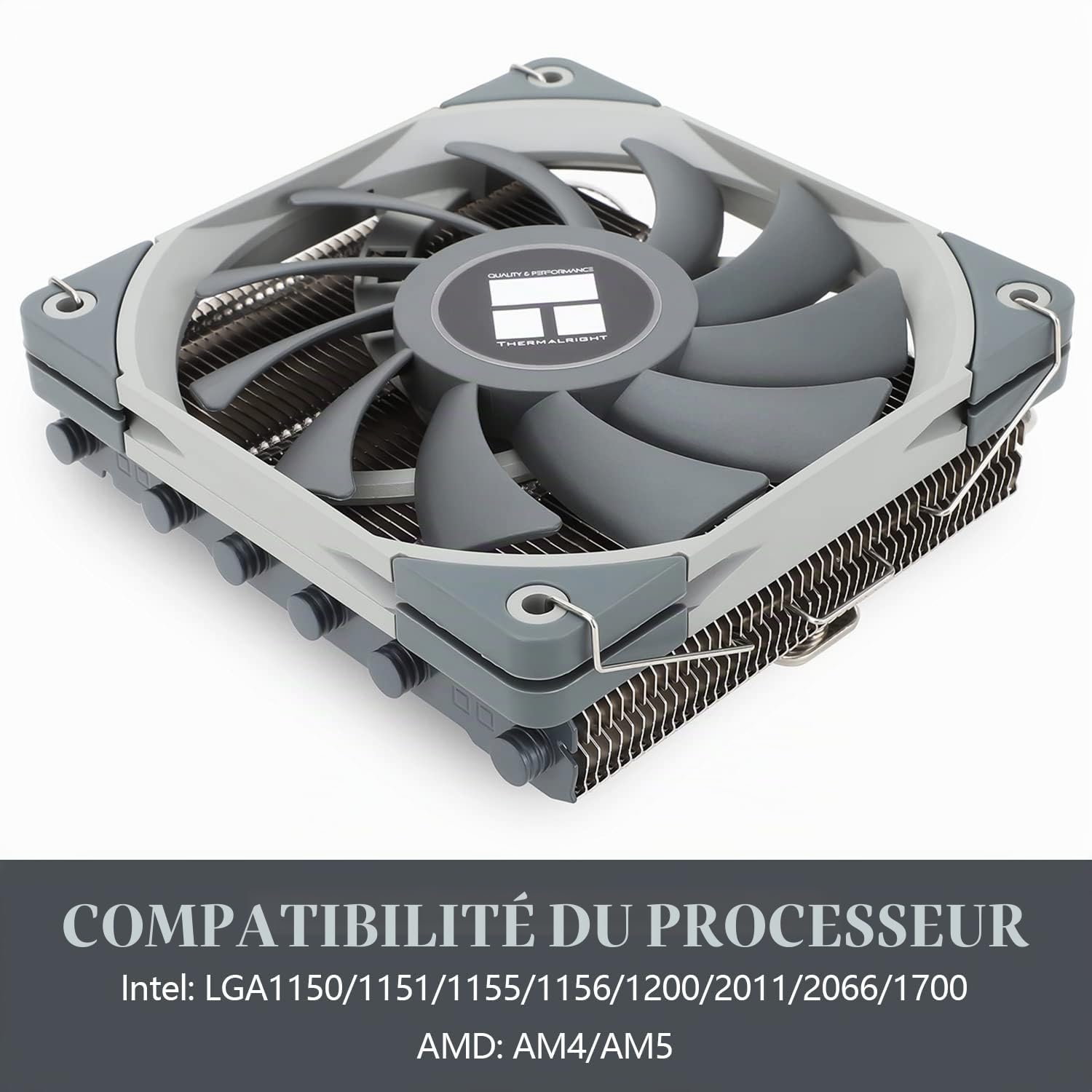 TR - AXP120-X67 Refroidisseur d'air pour processeur à profil bas avec ventilateur PWM TL-C12015 de 120 mm, 6 caloducs, hauteur de 67 mm, pour AMD AM4 AM5/Intel LGA 1700/1150/1151/1155/1200/2011/2066