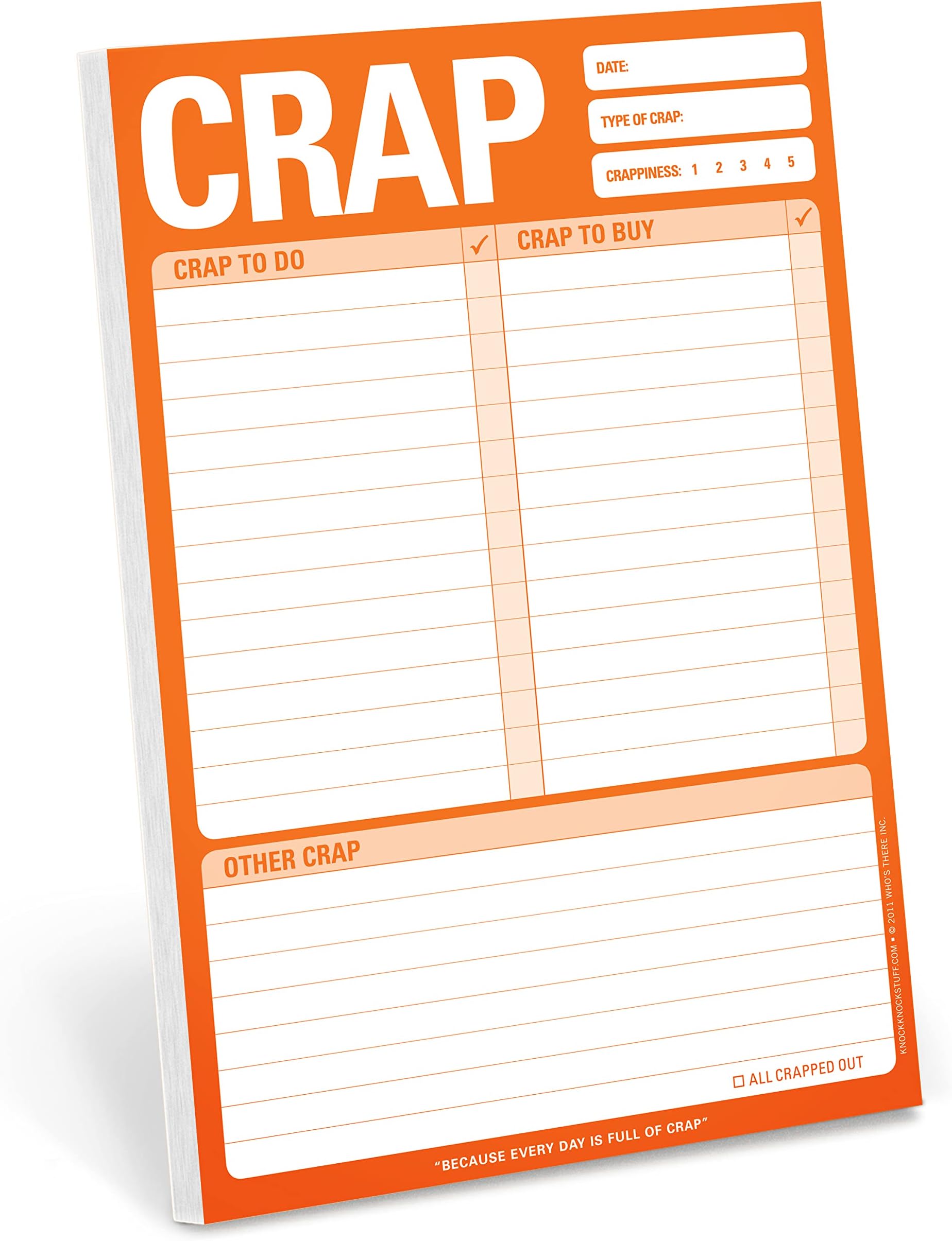 Crap Pad, To Do List Note Pad, 6 x 9-inches
