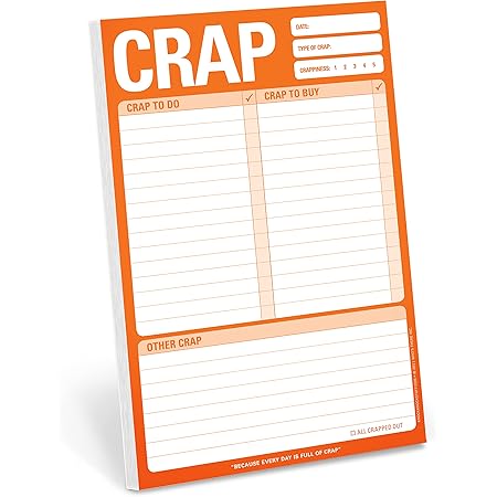 Knock Knock Crap Pad, To Do List Note Pad, 6 x 9-inches