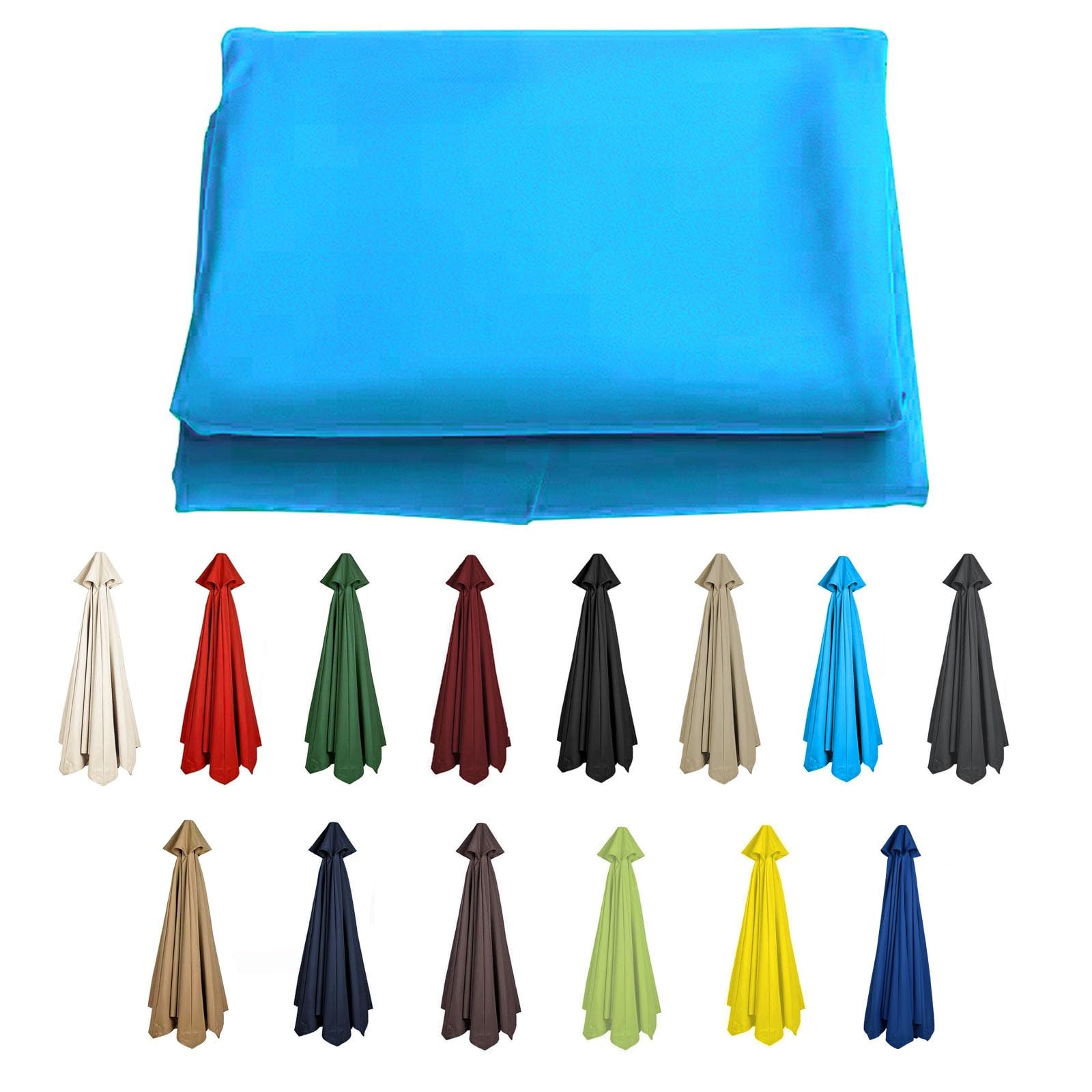 Gzdxbf Lake Blue 6 Ribs/8 Ribs Cantilever Umbrella Replacement Cloth Garden Parasol Canopy Cover Replacement Parasol Fabric Cover, 200/270/300Cm Canopy(Color:,Size:6ribs-3M(9.8Ft))