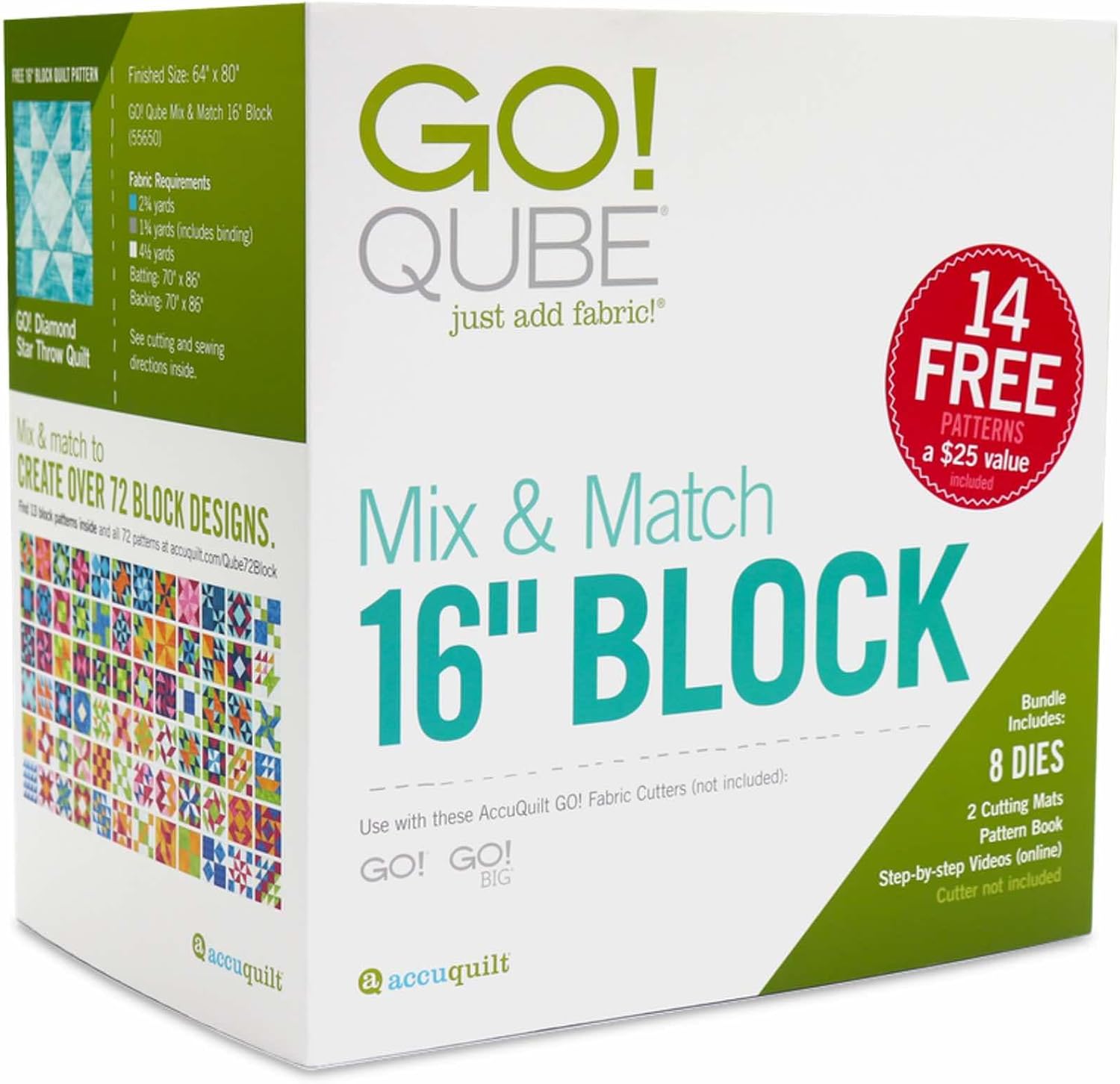 Accuquilt GO! Qube Mix & Match 16" Block