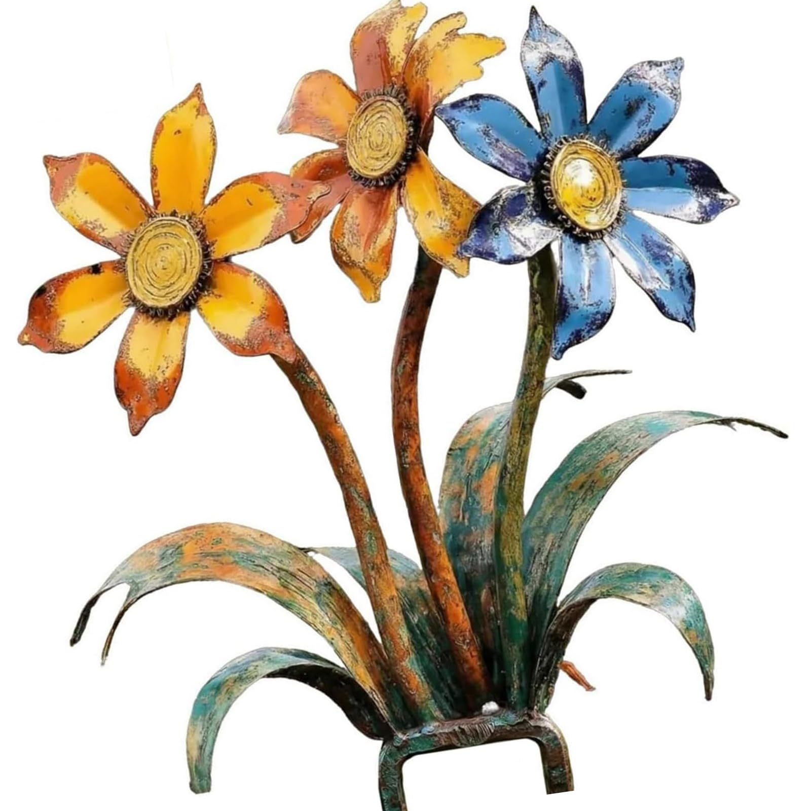 Piquet de fleur en métal déco extérieure pour massif de cour et jardin
