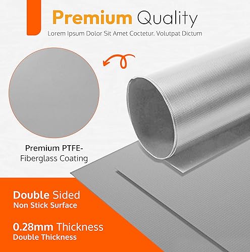 Miniatura 4 de Silver - Juego de 2 forros de teflón antiadherentes de alta resistencia, 17 x 25 pulgadas, sin BPA y PFOA, para la parte inferior del horno