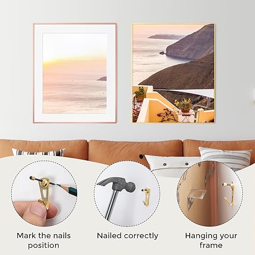 Miniatura 208 de Fun Memories Portarretratos de metal de 16 x 20 pulgadas con paspartú de 11 x 14 pulgadas, acabado de aluminio cepillado, parte delantera de vidrio