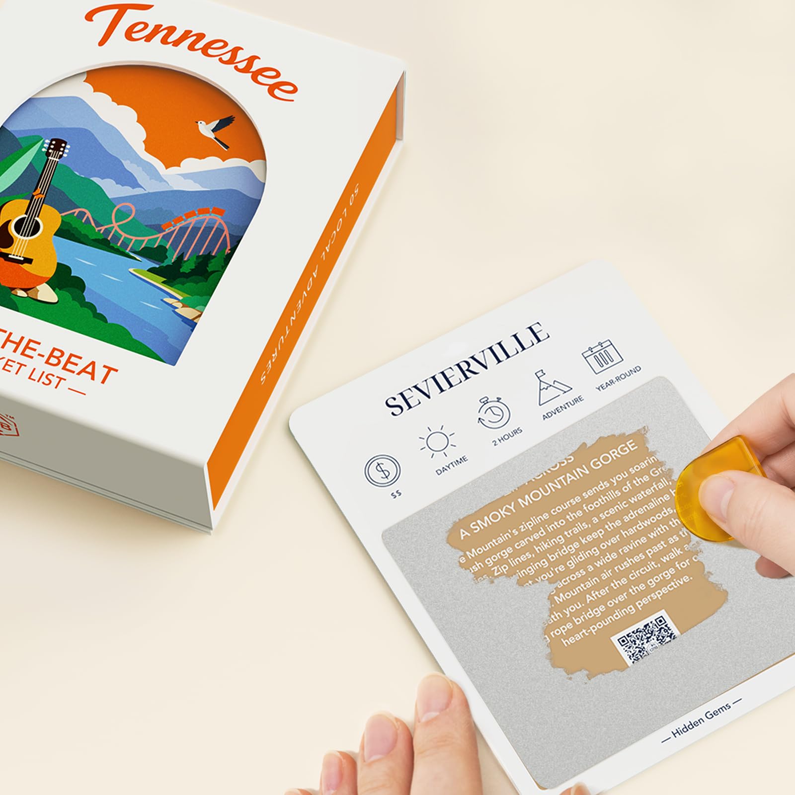 Tennessee Adventure Bucket List Cards, 50 carte da grattare per Stato | Gemme nascoste locali uniche, 2026 Schede elenco secchio fuori dal ritmo, Regali del Tennessee per coppie e famiglie