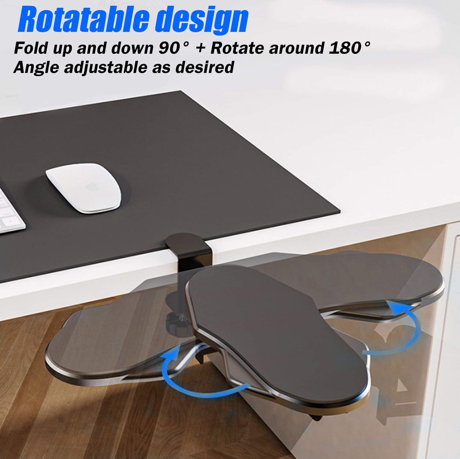 Support Accoudoir Bureau Réglable TOATELU - Extender Ergonomique Noir Pour Ordinateur