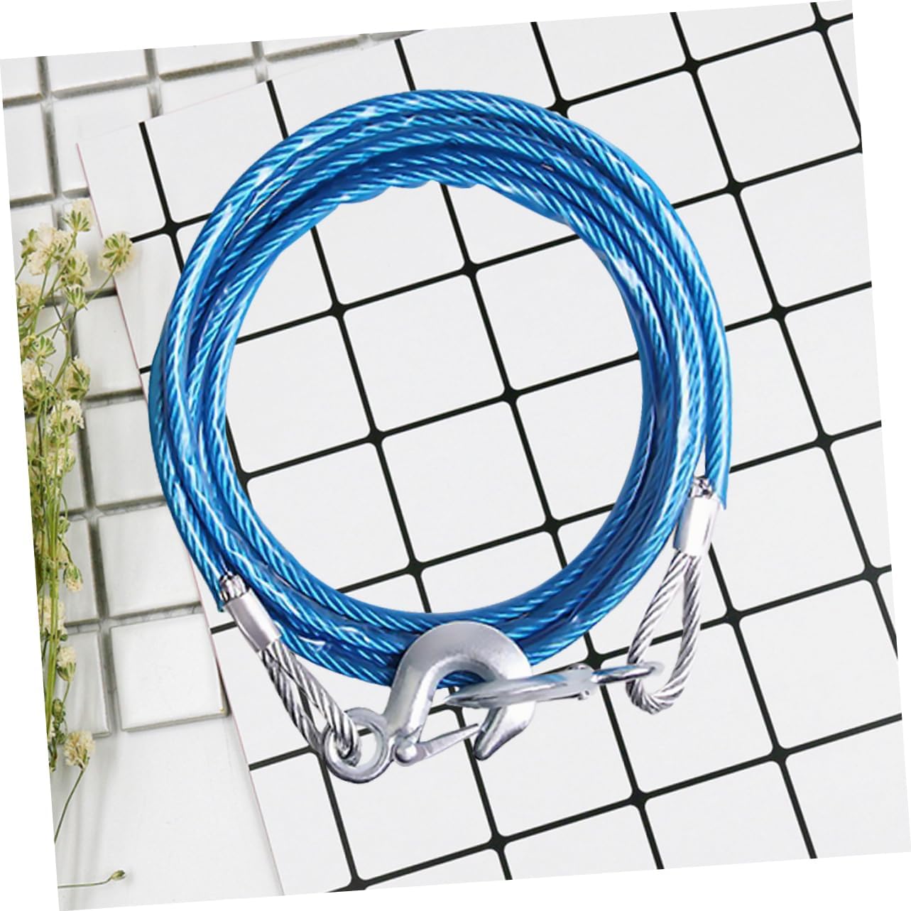 GLEAVI Car Hauling Rope with Hooks Capacity Sturdy Trailer Cable for Safe Vehicle Towing Fluorescent Design for Night Use Durable Forged Hook for Secure Connection