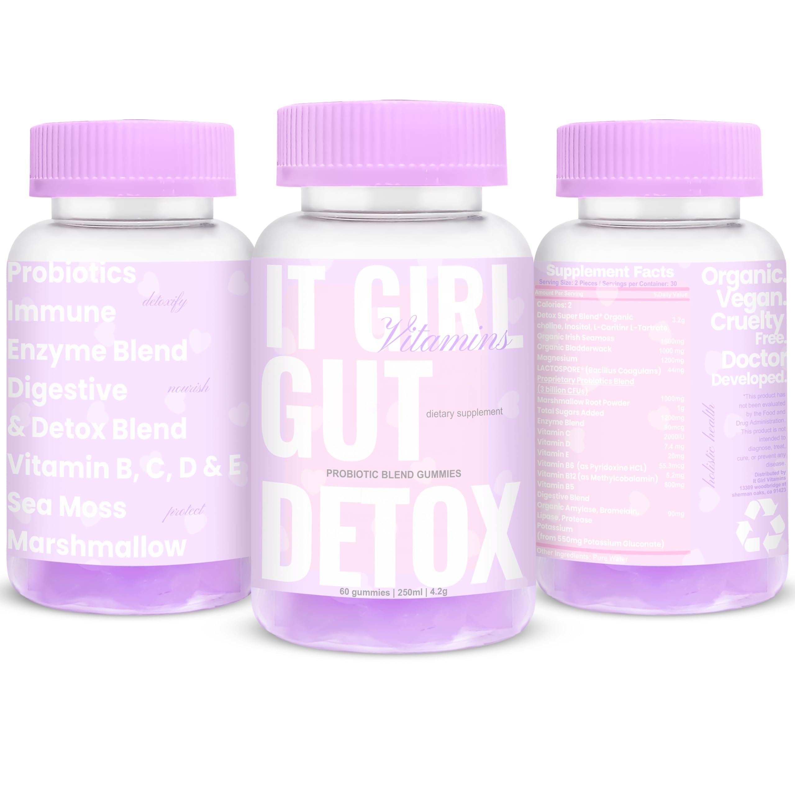 Organic Gut Health Gummies for Women, Vegan Gut Support + Superfood Greens, Digestive Enzymes, Prebiotics, Probiotics, 3 Billion CFUs, Immunity, Metabolism, Bloat, Daily Multivitamin + Super Greens