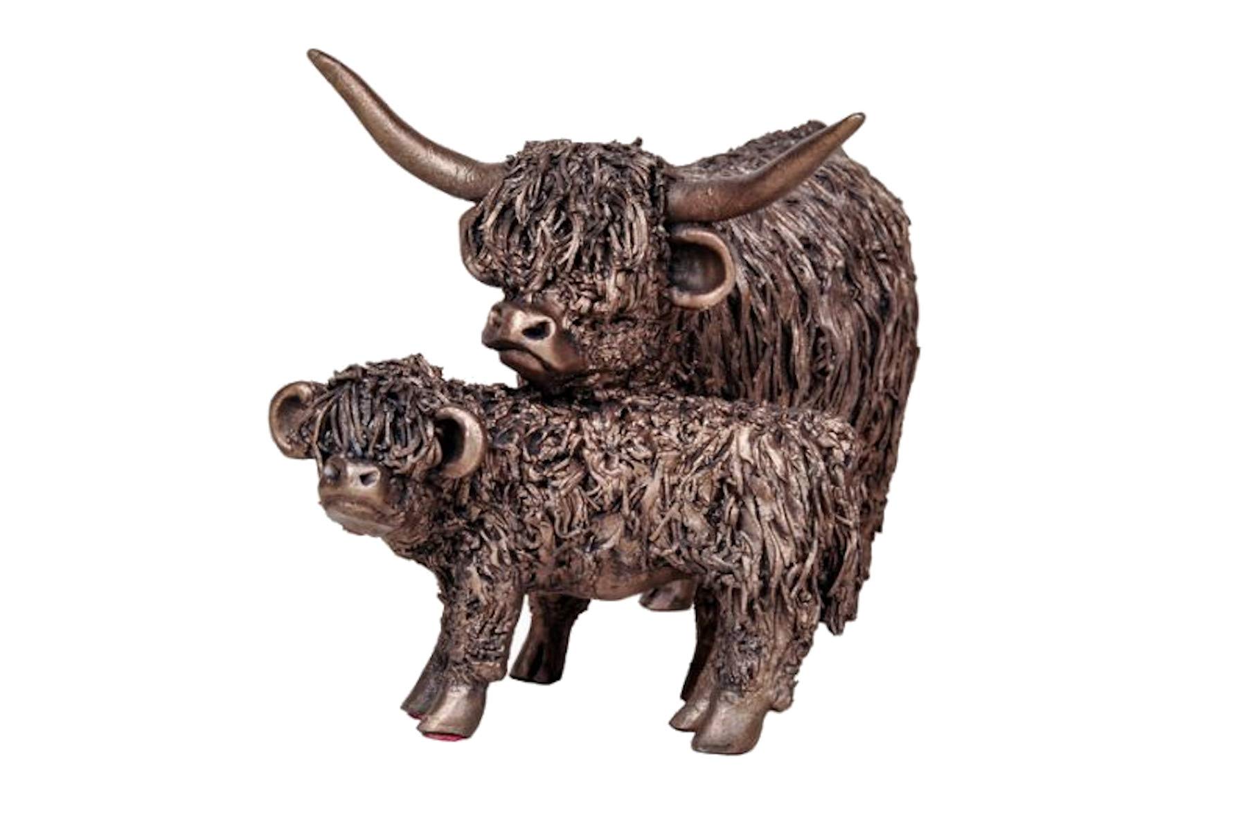 Firth Sculptures - Cold Cast Cow and Calf Standing Medium (VB067)