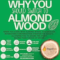 Vista 6 de Trozos de madera de almendra de 5-6 pulgadas para ahumar - 100% asados - Trozos de barbacoa premium para ahumar y asar - ¡Perfectos para estufas
