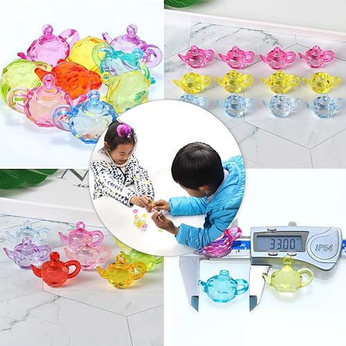 Miniatura 6 de Juego de 84 piezas de suministros para fiestas de té, pinzas para el cabello para fiestas de té, collares de perlas, pulseras, llaveros, cuentas de