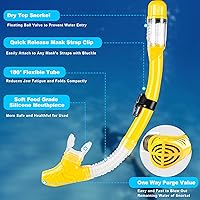 Vista 5 de Snorkel Set, Zipoute Snorkel Dry Top Snorkeling Gear for Adults, Panoramic Anti-Leak and Anti-Fog Tempered Glass Lens, Adults Adjustable Snorkeling