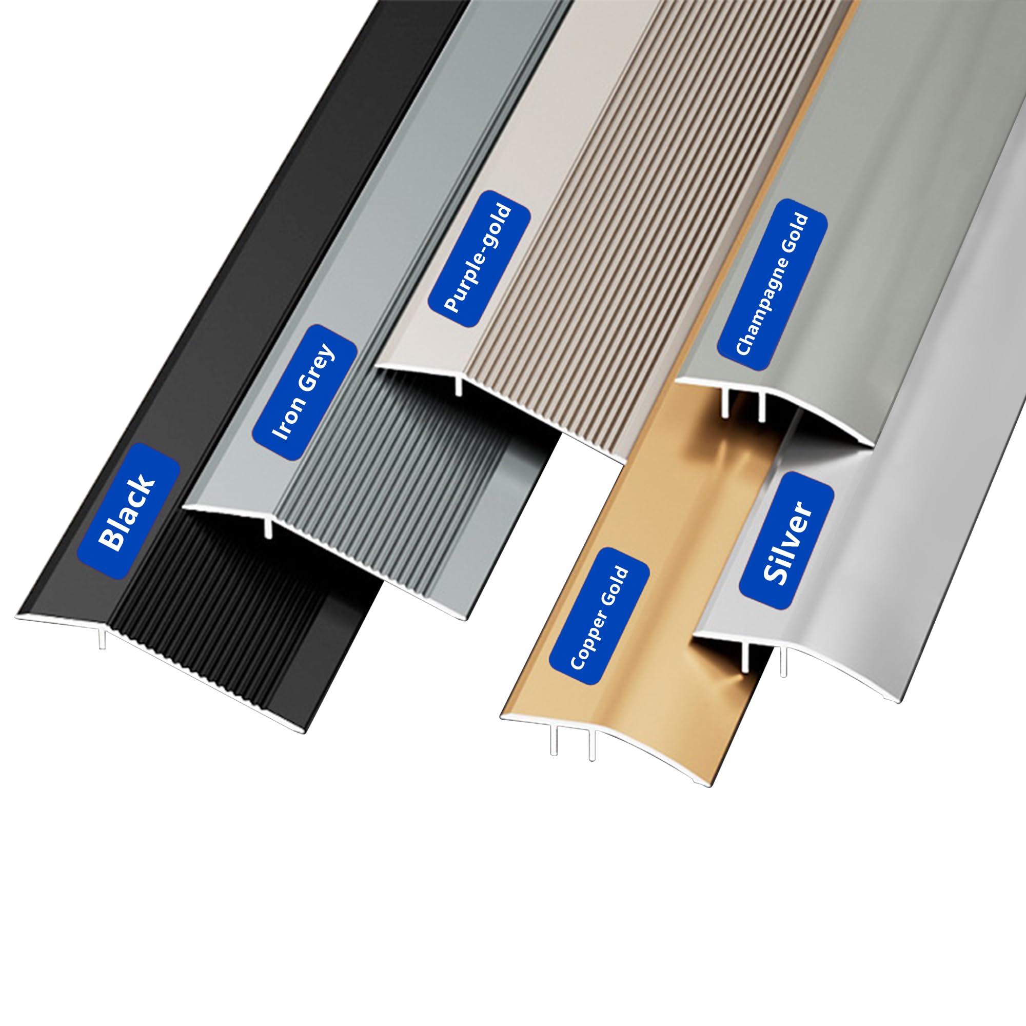 Rampe de Seuil Aluminium Seuil de Porte Barre de Seuil Rattrapage Bande de Transition Profilé de Transition,Convient pour Pente de 6-12mm(Or Cuivré, 0.9m×4.3cm)