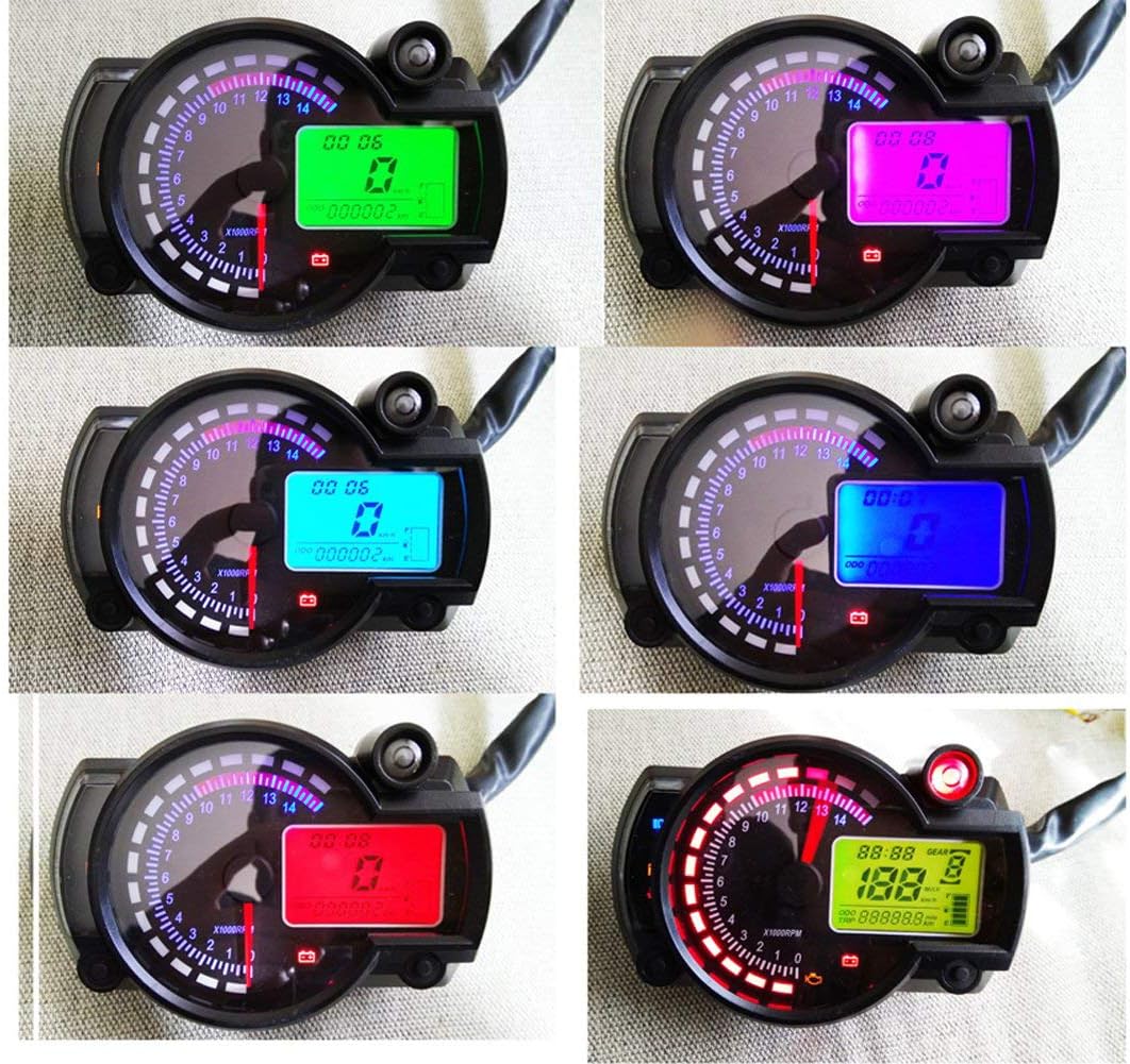 SAMDO Speedometer displaying various backlight colors