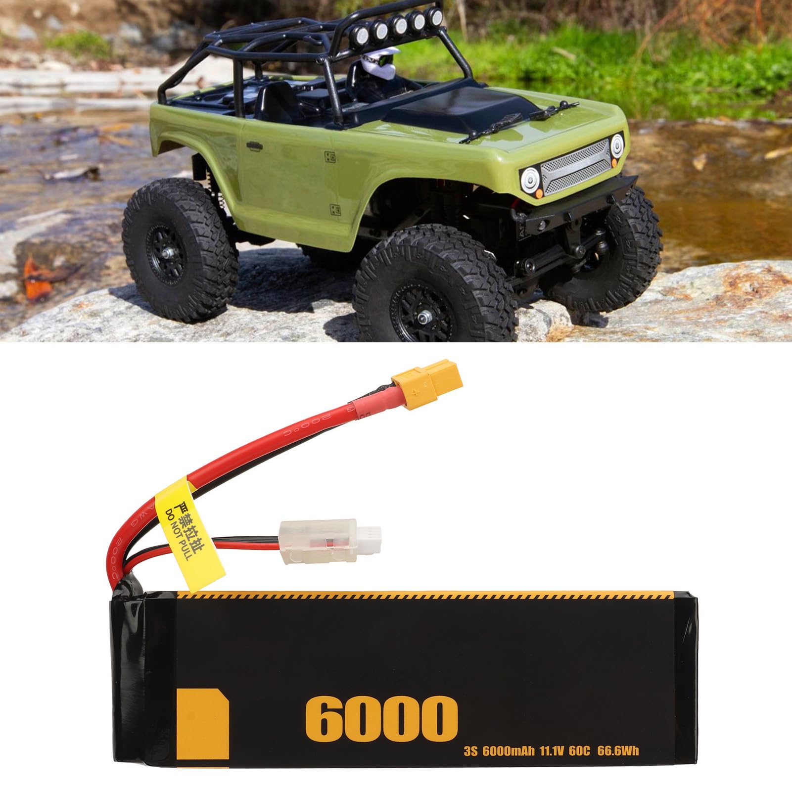Bateria Lipo, Bateria Lipo 3S 6000 Mah Wysoka wydajność Odporność na Uderzenia Długa żywotność dla Modeli FS 1/10 1/8 (XT60)