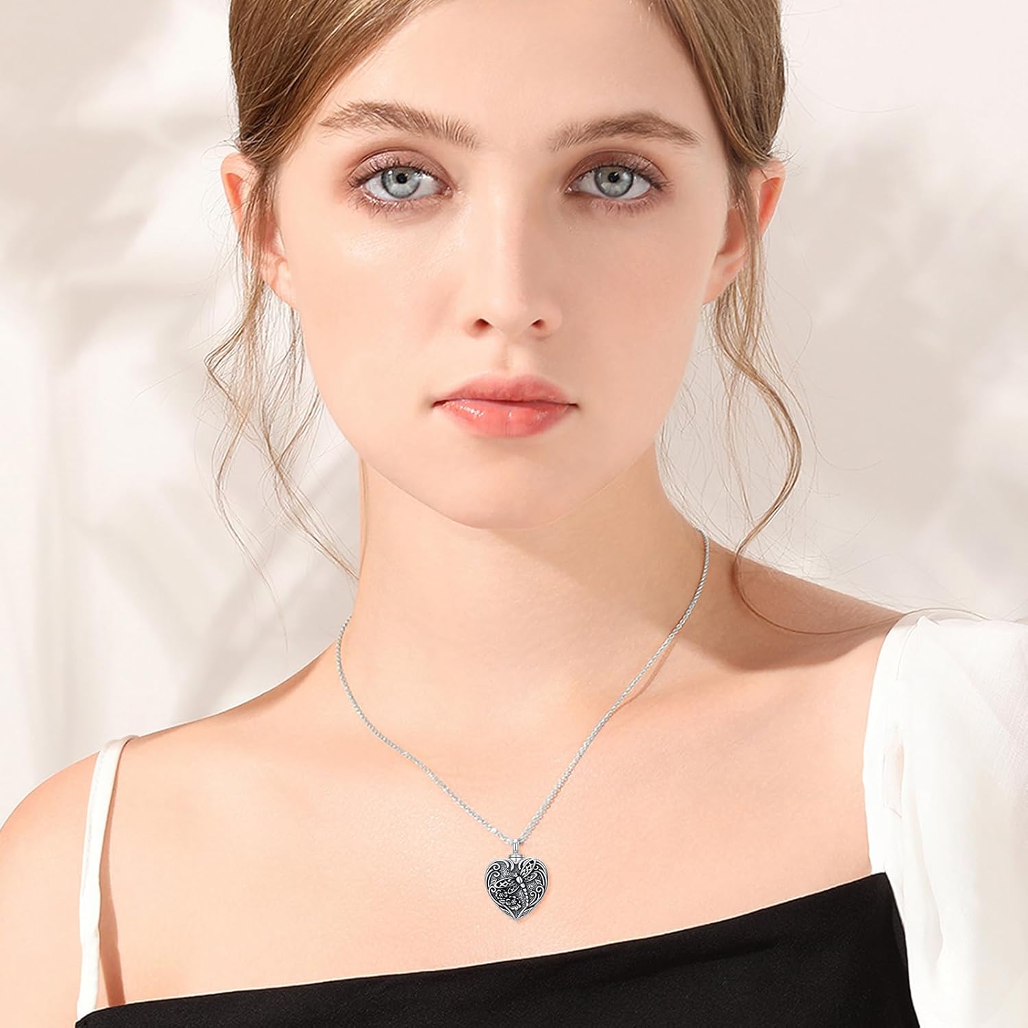 TOUPOP Heart Urn Necklace for Ashes 925 Sterling Silver Cremation Jewelry Keepsake Necklaces Memorial Sympathy Gifts for Women Mom Wife - Image 4