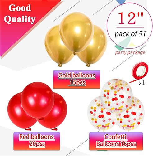 Miniatura 2 de Kit de globos negros y dorados, globos dorados metálicos de 12 pulgadas, globos de confeti y globos negros con cinta para decoraciones de
