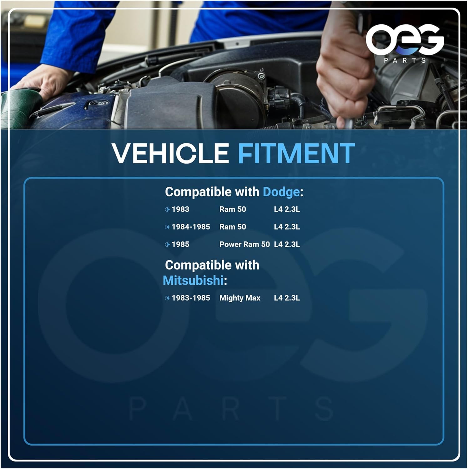 OEG Parts New Starter Compatible With Dodge Power Ram 50 2.3L 1985, Ram 50 2.3L 1983-1985, Compatible With Mitsubishi Mighty Max 2.3L 1983-1985 Diesel MD072654 M2T60171 SMT0049 M002T57273 36100-42010