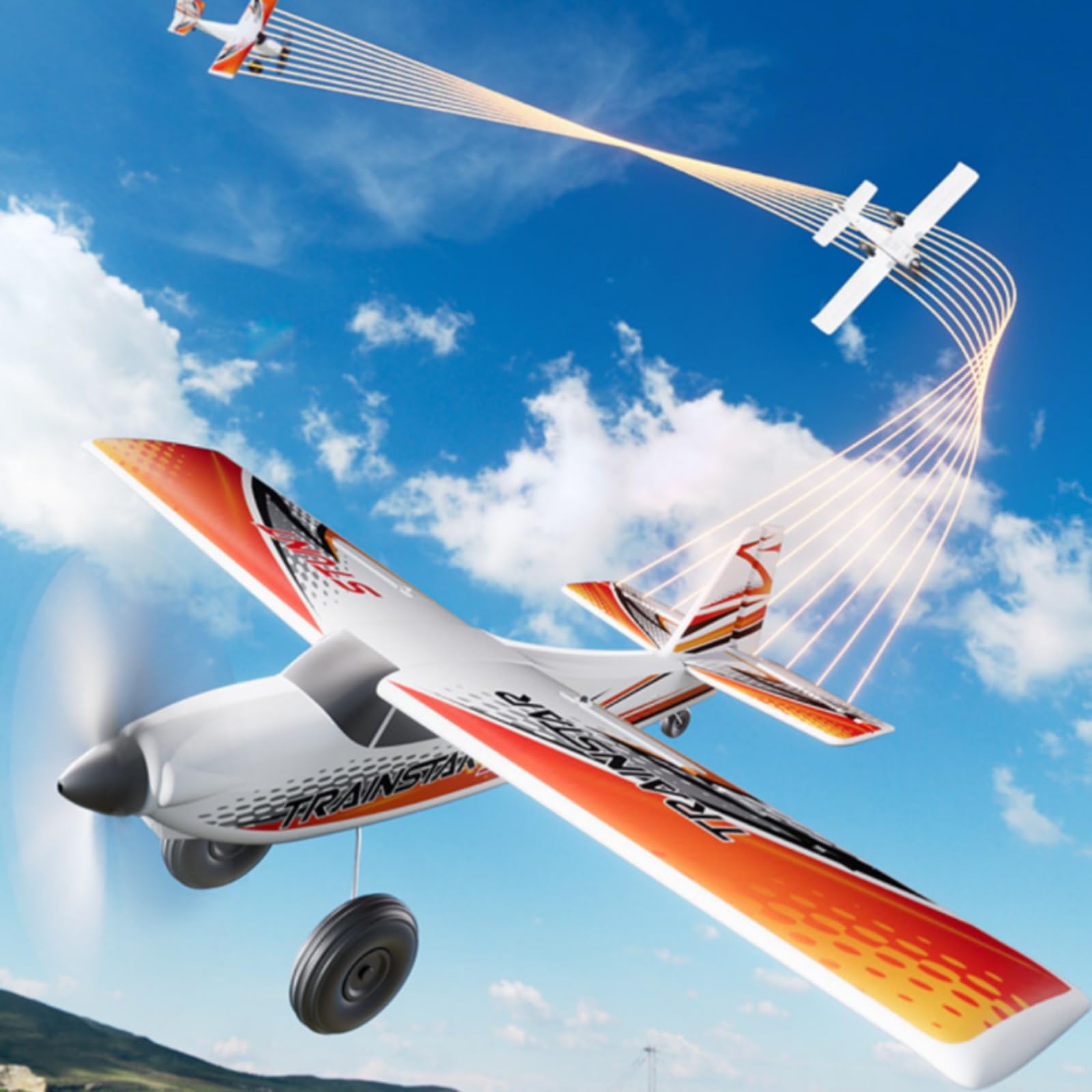 kowaku Aereo Radiocomandato a Addestramento Alta Aereo Modello Aereo Telecomandato Aereo Rc in Schiuma con Fissa E Carrello d'Atterraggio Volo Stabile E, Verde