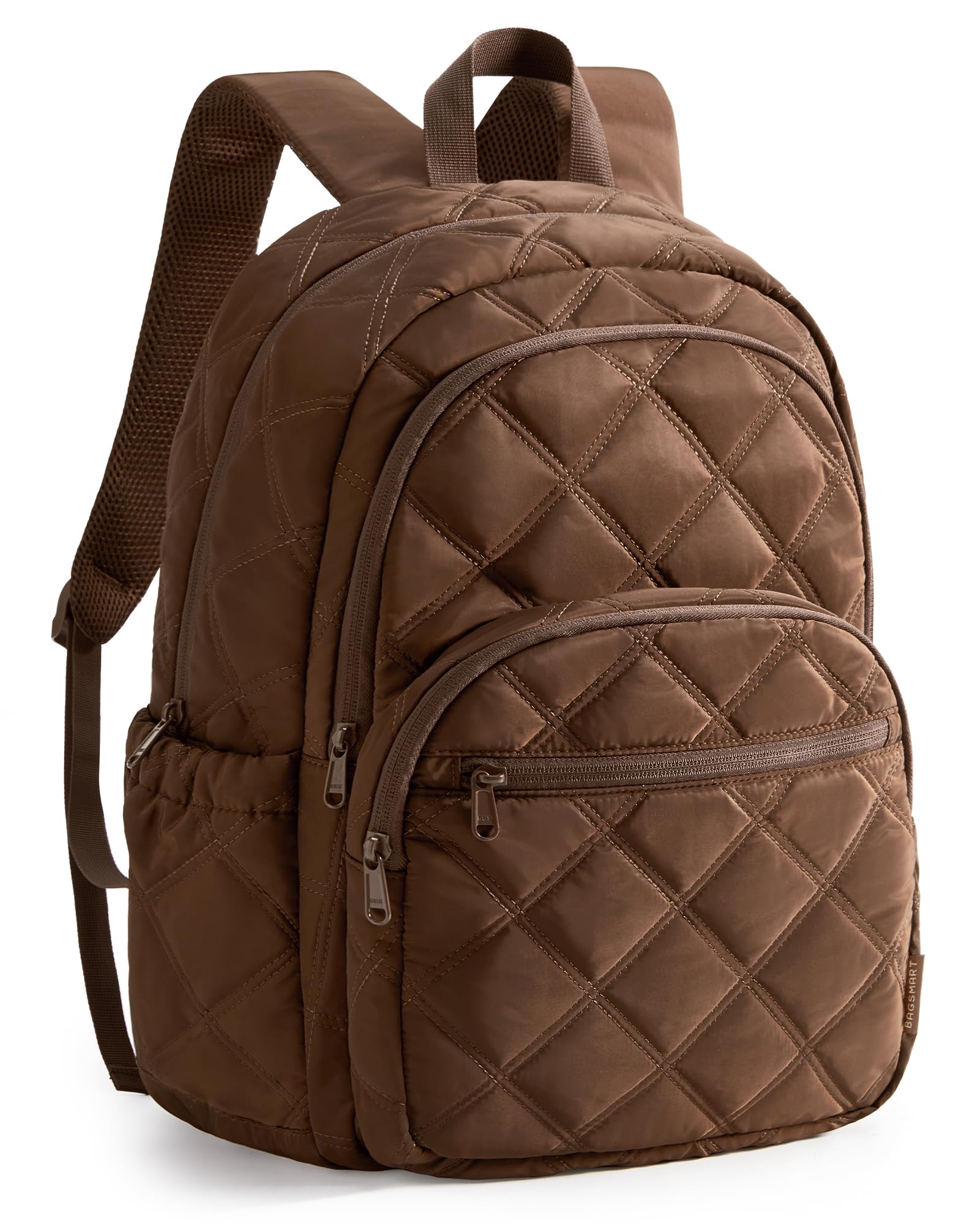 BAGSMART College Laptop Backpack,Cute Travel Backpack for Women,Quilted Computer Bookbag