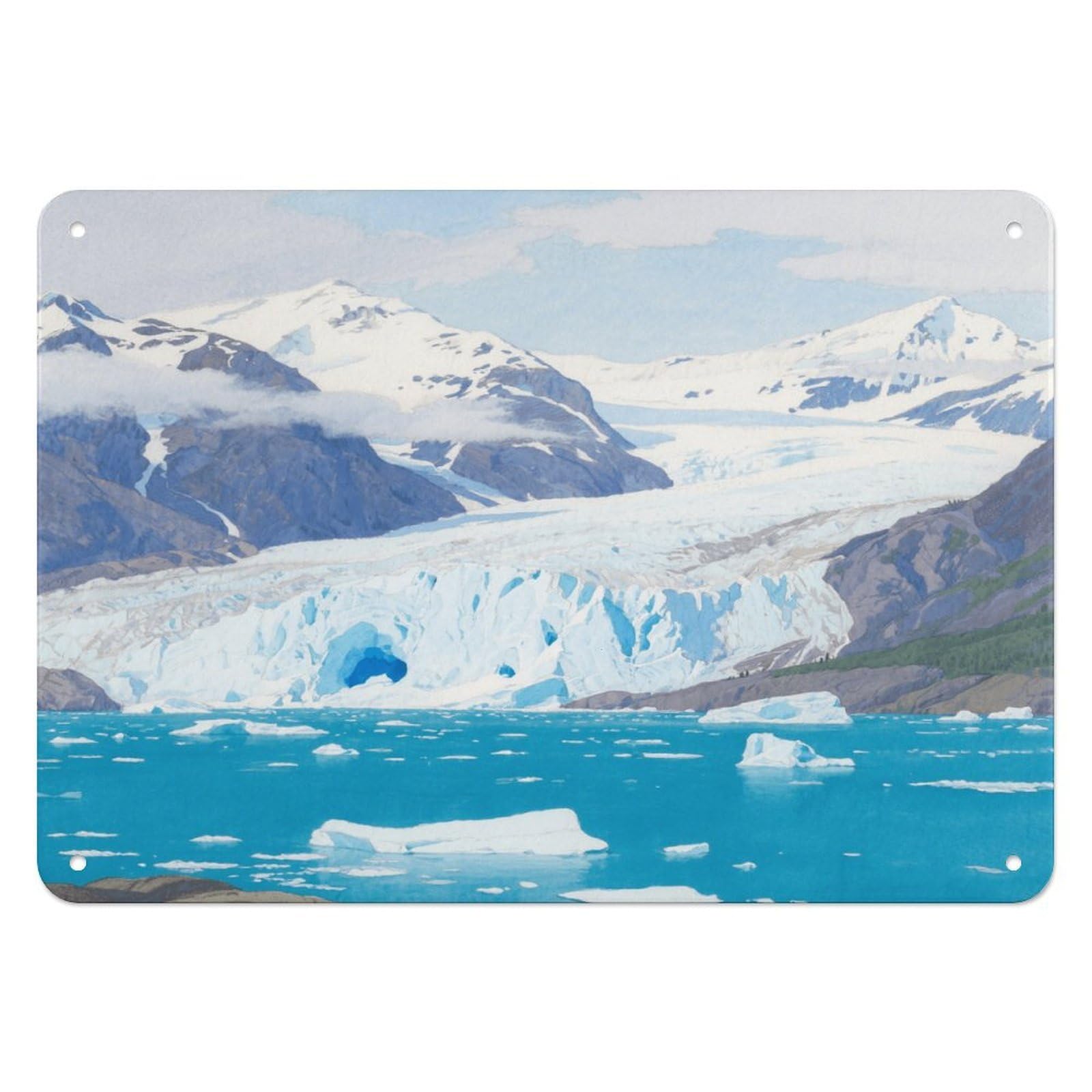 Fekiloot Style Glacier Fjord Wall Decor Iron Painting Metal Sign