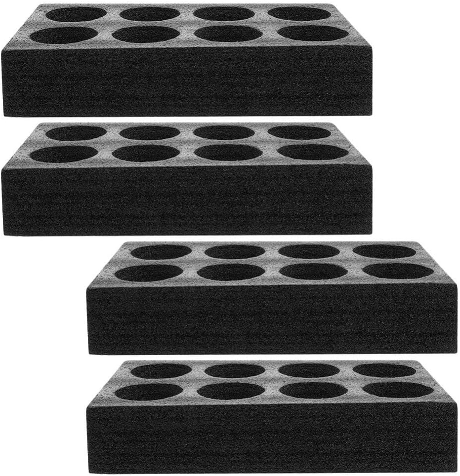 ABOOFAN 4pcs Disposable Foam Takeout Cup Holders 8 Holes Cup Drink Carrier Takeout Cup Tray Food Drink Holder for Cold Hot Drinks Black