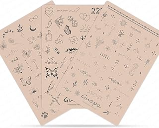 Guapa 3 PCS Double-Sided Silicone Finger Tattoo Practice Skin - 80 Stenc...