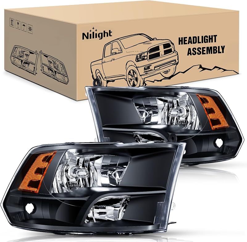 Conjunto de faróis Nilight para Dodge Ram 1500 2500 3500 – Modelo Quad, 2 unidades